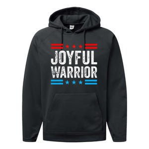 Joyful Warrior Kamala Waltz 2024 Kamala Harris Tim Walz Performance Fleece Hoodie