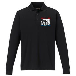 Joyful Warrior Kamala Waltz 2024 Kamala Harris Tim Walz Performance Long Sleeve Polo