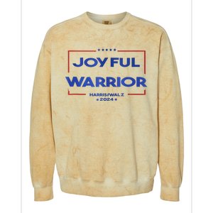 Joyful Warrior Kamala Harris Tim Walz Harris 2024 Colorblast Crewneck Sweatshirt