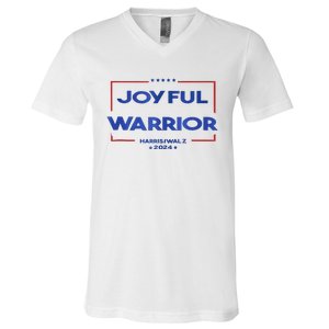 Joyful Warrior Kamala Harris Tim Walz Harris 2024 V-Neck T-Shirt