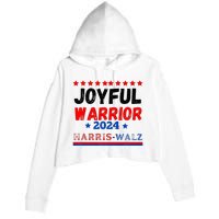 Joyful Warrior Kamala Harris Tim Walz 2024 Crop Fleece Hoodie