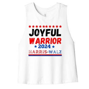 Joyful Warrior Kamala Harris Tim Walz 2024 Women's Racerback Cropped Tank