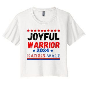 Joyful Warrior Kamala Harris Tim Walz 2024 Women's Crop Top Tee