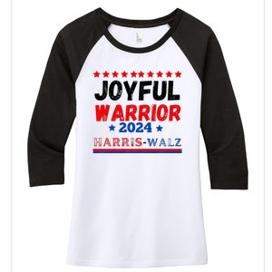 Joyful Warrior Kamala Harris Tim Walz 2024 Women's Tri-Blend 3/4-Sleeve Raglan Shirt