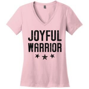 Joyful Warrior Kamala Harris 2024 Design Art Women's V-Neck T-Shirt