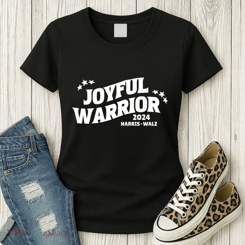 Joyful Warrior Kamala Harris Tim Walz Waltz 2024 Womens T-Shirt