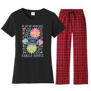 Joyful Warrior Kamala Harris Waltz 2024 WeRe Not Going Back Women's Flannel Pajama Set