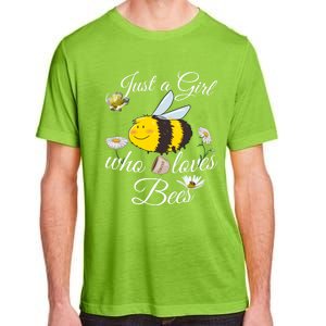 Just Who Loves Bees Cute Floral Honey Bee And Coffee Lover Cool Gift Adult ChromaSoft Performance T-Shirt