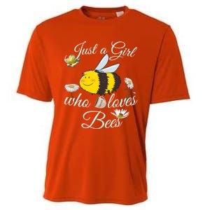 Just Who Loves Bees Cute Floral Honey Bee And Coffee Lover Cool Gift Cooling Performance Crew T-Shirt