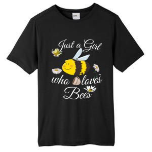 Just Who Loves Bees Cute Floral Honey Bee And Coffee Lover Cool Gift Tall Fusion ChromaSoft Performance T-Shirt