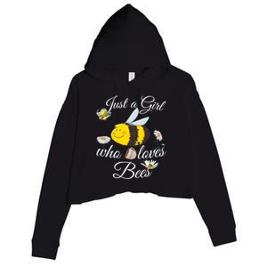 Just Who Loves Bees Cute Floral Honey Bee And Coffee Lover Cool Gift Crop Fleece Hoodie