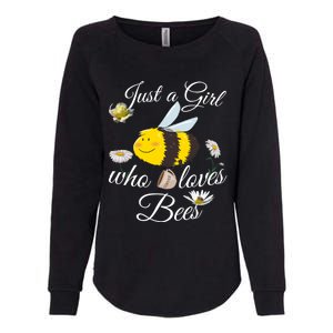 Just Who Loves Bees Cute Floral Honey Bee And Coffee Lover Cool Gift Womens California Wash Sweatshirt