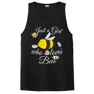 Just Who Loves Bees Cute Floral Honey Bee And Coffee Lover Cool Gift PosiCharge Competitor Tank