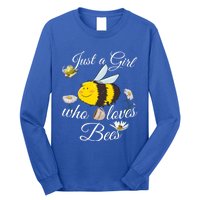 Just Who Loves Bees Cute Floral Honey Bee And Coffee Lover Cool Gift Long Sleeve Shirt