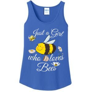 Just Who Loves Bees Cute Floral Honey Bee And Coffee Lover Cool Gift Ladies Essential Tank