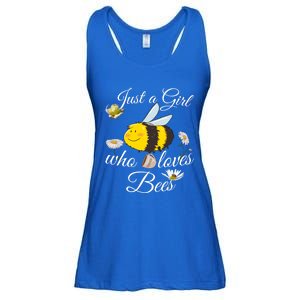 Just Who Loves Bees Cute Floral Honey Bee And Coffee Lover Cool Gift Ladies Essential Flowy Tank