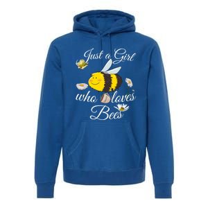 Just Who Loves Bees Cute Floral Honey Bee And Coffee Lover Cool Gift Premium Hoodie