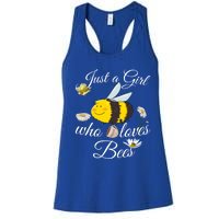 Just Who Loves Bees Cute Floral Honey Bee And Coffee Lover Cool Gift Women's Racerback Tank