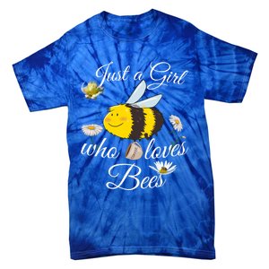 Just Who Loves Bees Cute Floral Honey Bee And Coffee Lover Cool Gift Tie-Dye T-Shirt