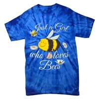 Just Who Loves Bees Cute Floral Honey Bee And Coffee Lover Cool Gift Tie-Dye T-Shirt