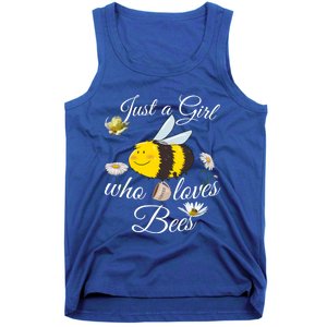 Just Who Loves Bees Cute Floral Honey Bee And Coffee Lover Cool Gift Tank Top