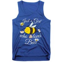 Just Who Loves Bees Cute Floral Honey Bee And Coffee Lover Cool Gift Tank Top