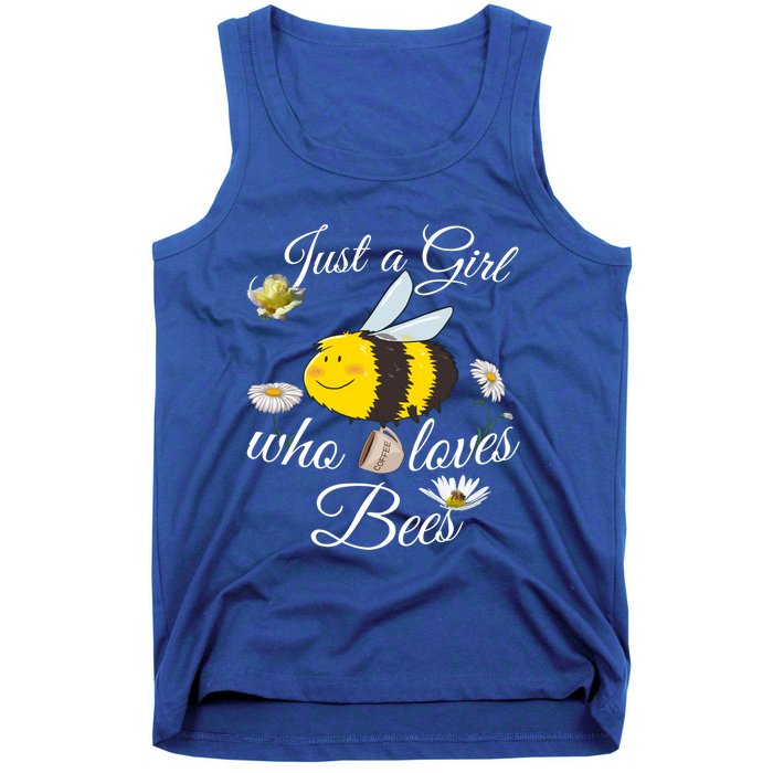 Just Who Loves Bees Cute Floral Honey Bee And Coffee Lover Cool Gift Tank Top