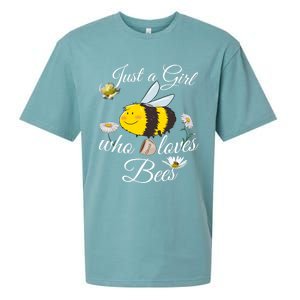 Just Who Loves Bees Cute Floral Honey Bee And Coffee Lover Cool Gift Sueded Cloud Jersey T-Shirt