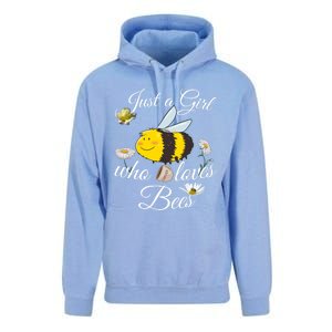 Just Who Loves Bees Cute Floral Honey Bee And Coffee Lover Cool Gift Unisex Surf Hoodie