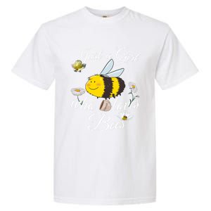 Just Who Loves Bees Cute Floral Honey Bee And Coffee Lover Cool Gift Garment-Dyed Heavyweight T-Shirt