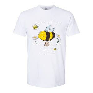 Just Who Loves Bees Cute Floral Honey Bee And Coffee Lover Cool Gift Softstyle CVC T-Shirt