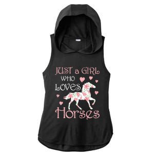 Just Who Loves Horses For Daughter Teen Christmas Gift Ladies PosiCharge Tri-Blend Wicking Draft Hoodie Tank