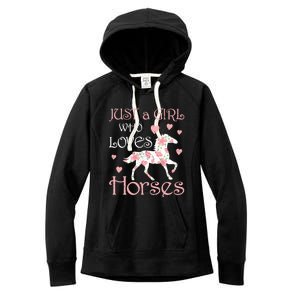 Just Who Loves Horses For Daughter Teen Christmas Gift Women's Fleece Hoodie