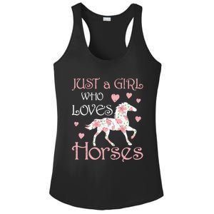 Just Who Loves Horses For Daughter Teen Christmas Gift Ladies PosiCharge Competitor Racerback Tank