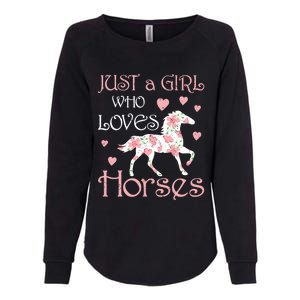 Just Who Loves Horses For Daughter Teen Christmas Gift Womens California Wash Sweatshirt