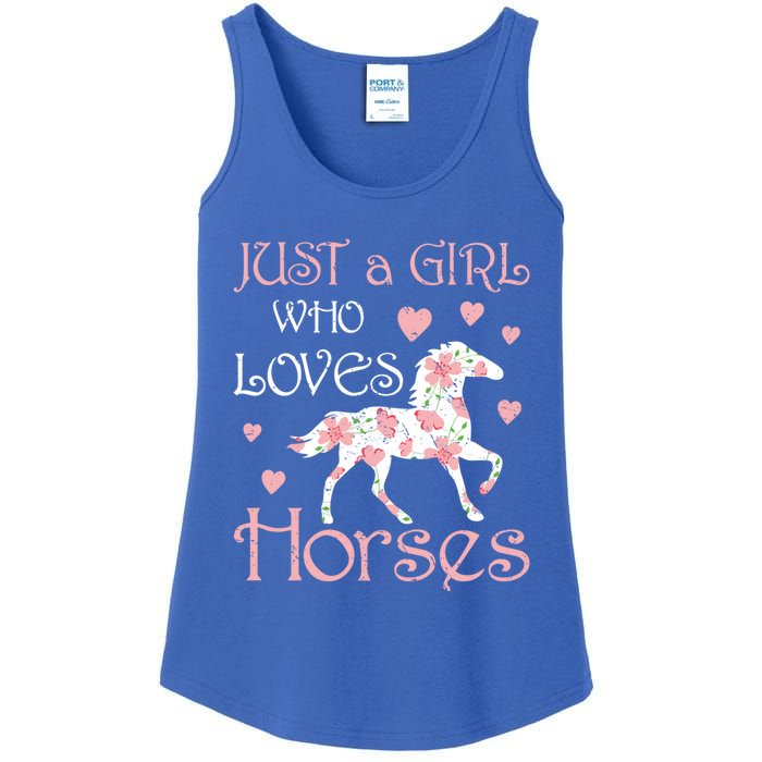 Just Who Loves Horses For Daughter Teen Christmas Gift Ladies Essential Tank