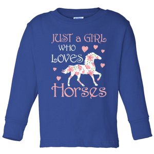 Just Who Loves Horses For Daughter Teen Christmas Gift Toddler Long Sleeve Shirt