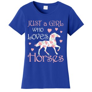 Just Who Loves Horses For Daughter Teen Christmas Gift Women's T-Shirt