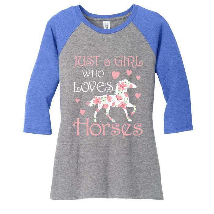 Just Who Loves Horses For Daughter Teen Christmas Gift Women's Tri-Blend 3/4-Sleeve Raglan Shirt