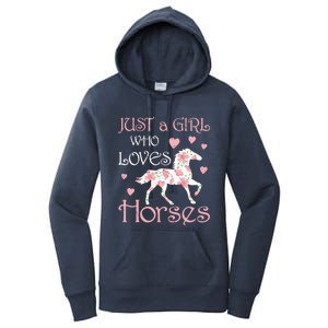 Just Who Loves Horses For Daughter Teen Christmas Gift Women's Pullover Hoodie