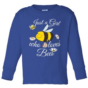 Just Who Loves Bees Cute Floral Honey Bee And Coffee Lover Meaningful Gift Toddler Long Sleeve Shirt