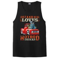 Just Who Loves Hotrod Trucks Cartoon Distressed Design PosiCharge Competitor Tank