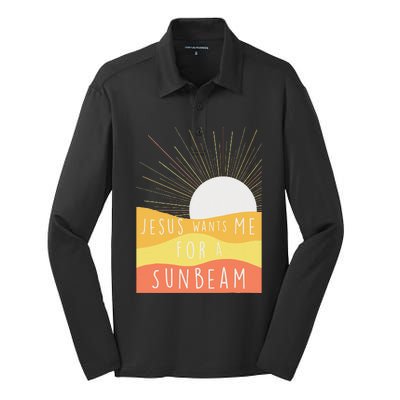 Jesus Wants Me For A Sunbeam Silk Touch Performance Long Sleeve Polo