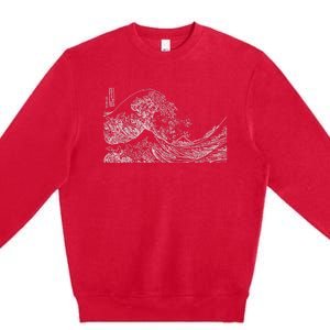 Japanese Wave Ocean Traditional Japan Graphic Premium Crewneck Sweatshirt