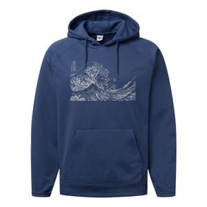 Japanese Wave Ocean Traditional Japan Graphic Performance Fleece Hoodie