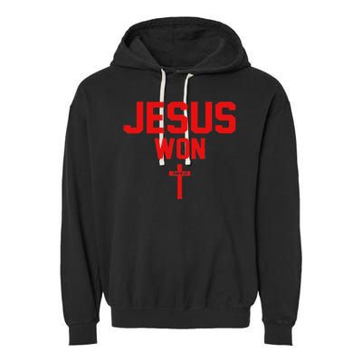 Jesus Won Ohio Pride Vintage Christian Jesus Won Garment-Dyed Fleece Hoodie