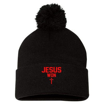 Jesus Won Ohio Pride Vintage Christian Jesus Won Pom Pom 12in Knit Beanie
