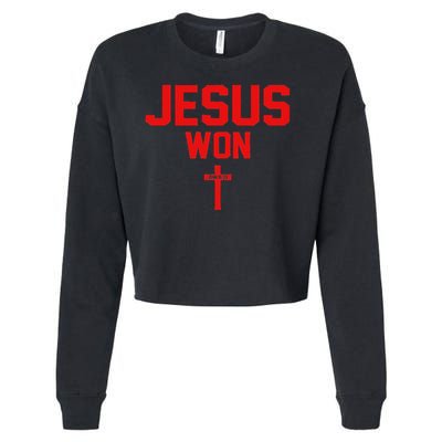 Jesus Won Ohio Pride Vintage Christian Jesus Won Cropped Pullover Crew