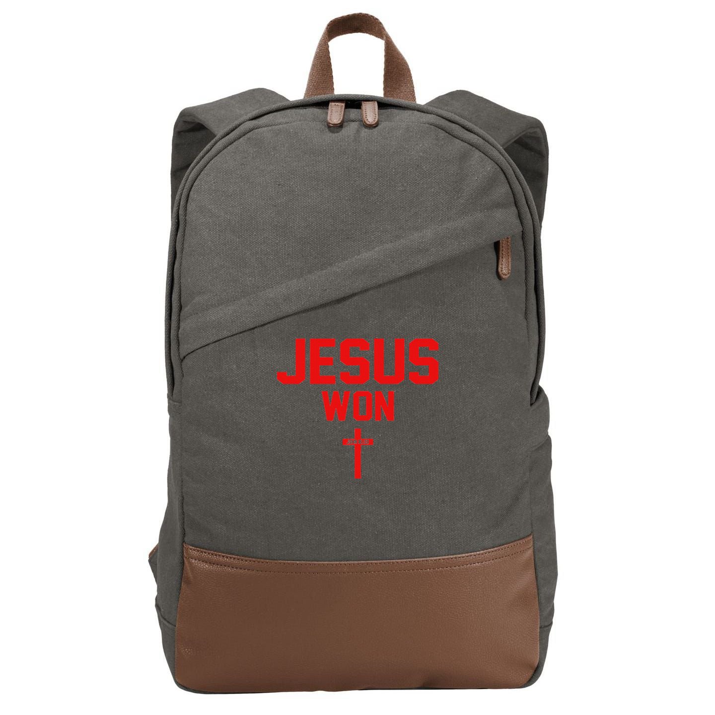 Jesus Won Ohio Pride Vintage Christian Jesus Won Cotton Canvas Backpack