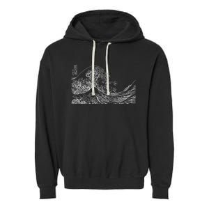 Japanese Wave Ocean Traditional Japan Graphic Garment-Dyed Fleece Hoodie